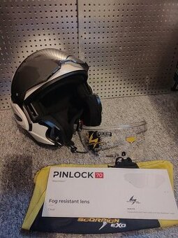 Bílá překlápěcí helma Scorpion velikost L