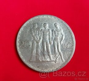 Stříbrná mince 20 Kč r. 1934