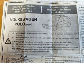 Střešní nosič VW POLO