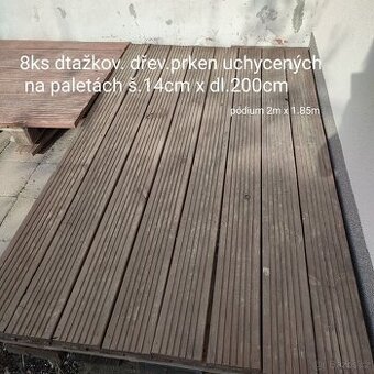 Terasové prkna 8+8ks vč. podsady dřev.palet