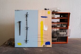 Autorské obrazy na dřevě – abstraktní série „Mapy měst“