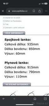 Plynové a spojkové lanko - 1