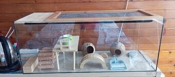 Akvárium s vybavením pro křečka 100 x 40 x 40 cm