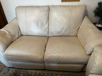 Kožená sedací souprava krémová Ikea