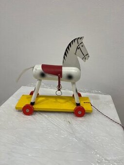 Dřevěná hračka koníka retro