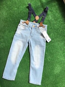 Džíny s kšandami, NOVÉ, vel.104, zn.H&M