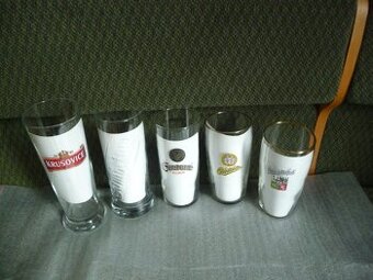 Prodám pivní sklo sklenice půllitry třetinky