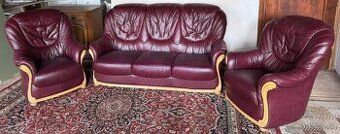 Luxusní kožená sedací souprava 3+1+1, 6539