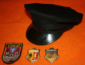 Městská policie čepice + 2x čepicový odznak + nášivka