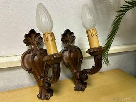 Vyřezávané dřevěné lampičky cena za 2kusy