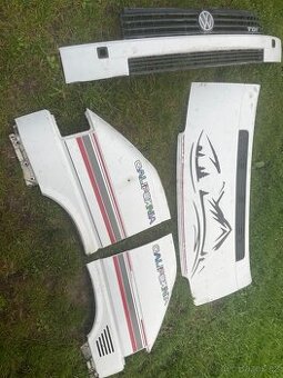VW T4 predni pricka, blatniky, kapota, svetla, maska kratky