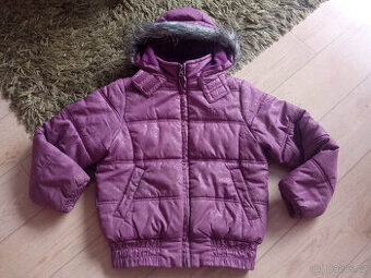 Fialová zimní bunda vel.134 C&A here+there