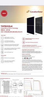 Solární panel canadian 600W bifacial silver frame - 1