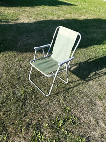 Židlička skládací zelená - kovová kostra + plátěný potah