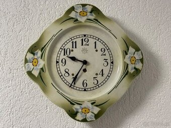 Starožitné kuchyňské hodiny Junghans květiny 1910