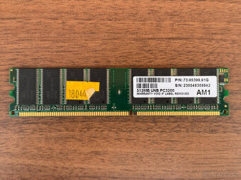 512MB DDR400 RAM (PC3200) do stolního počítače