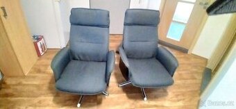 TV Křesla CALARK černo šedá.4-kusy , 5 x foto