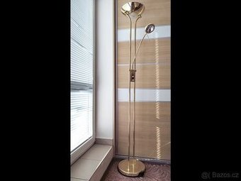 Volně stojací lampa – 183cm vysoká, zlatá-mosaz, stmívatelná