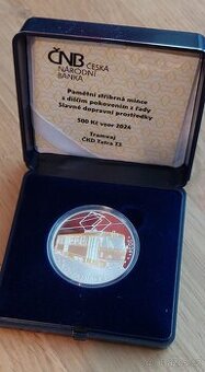 500 Kč STŘÍBRNÁ PAMĚTNÍ MINCE TRAMVAJ TATRA T3 PROOF