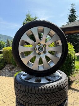 Originál 17″ ALU kola Škoda + zimní pneu 225/45/17