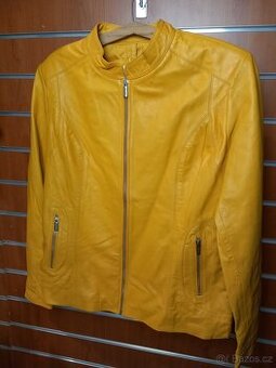 Becca Yellow Dámská Kožená Bunda Žlutá