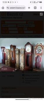 Starožitné hodiny 10 ks+ komoda