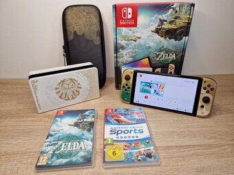 Nintendo Switch OLED Zelda + HRY a pouzdro - ZÁRUKA 1 ROK