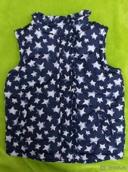 Jarní zateplená vesta s hvězdičkami vel. 98