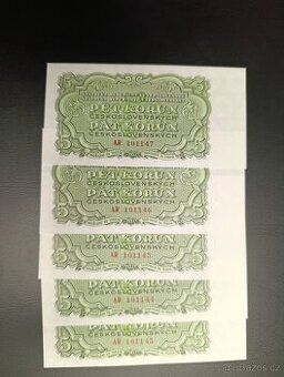 5 korun 1953 stav UNC