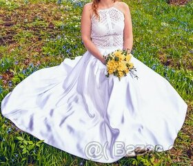 Boho svatební šaty s krajkou - 1