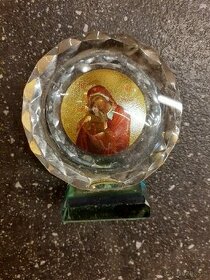 Panenka Marie s Ježíškem - sklo - soška