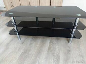 TV stolek, černé sklo
