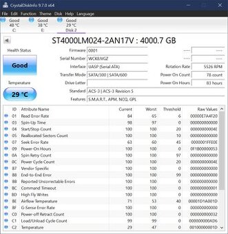 4TB externy disk 2.5", USB-A kabel