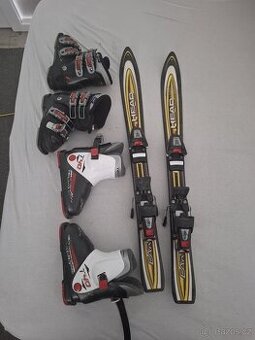 Dětské lyže 90 + vázání + boty 240 a 234