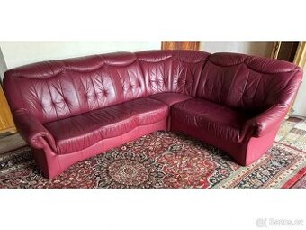 Luxusní rohová kožená sedací souprava, 3034