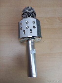 Karaoke bluetooth mikrofon stříbrný