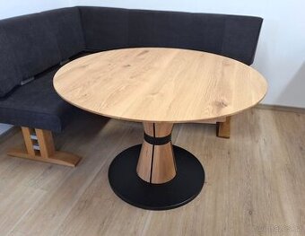 Sleva - Nový rozkládací stůl dub masiv 115+40 cm