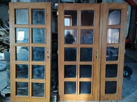 Dubové dveře s kouřovým sklem - vnitřní