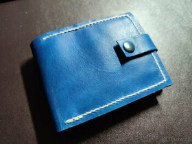 Ručně šitá pánská peněženka modrá
