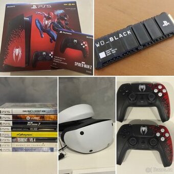 Playstation5/PS5+ovladač Spiderman+PSVR2+WD Black SN850P 2TB