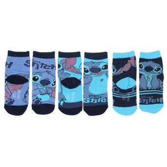Ponožky Stitch, 3 páry v balení, modré