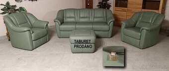 Kožená, značková sedací souprava 3+1+1.