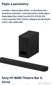 SoundBar SONY HT-B 600 theatre bar 6