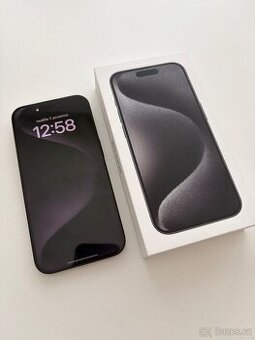 Prodám iPhone 15 Pro 128 GB – černý (Top stav)