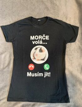 Dámské tričko „Morče volá… Musím jít“ vel.S
