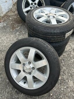 Alu kola R14 5x100 VW,Škoda + letní pneu 165/65/14