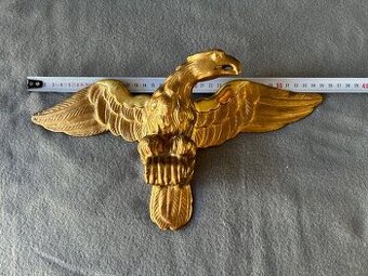 Velký dřevěný orel na hodiny - originál.