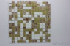 Mozaika, skleněná, hnědobílý mix, rozměr 20x20mm