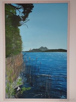 Obraz, olej na plátně , Máchovo jezero
