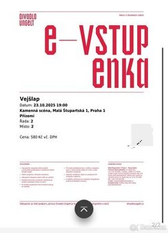 Ungelt 23.10. 2 vstupenky